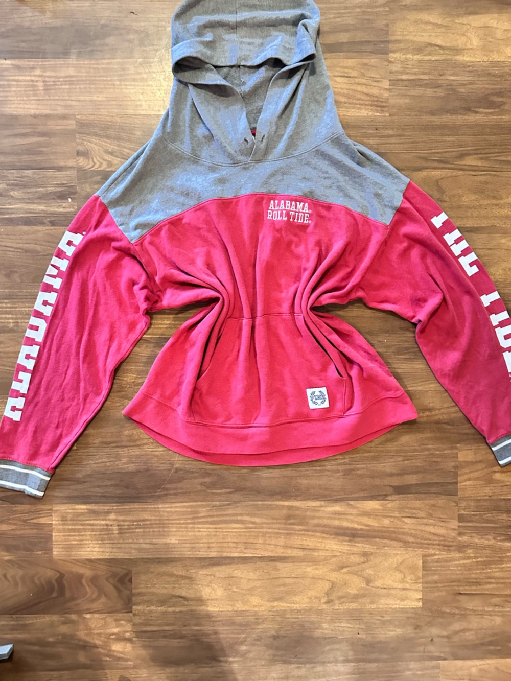 PINK Victoria's Secret Gray Sweatshirt with Red Trim